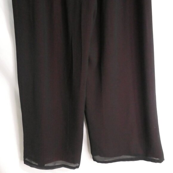 Black Textured Sheer Pants | xxxl | Stretchy Waistband | Drawstring | Lined - Picture 14 of 16